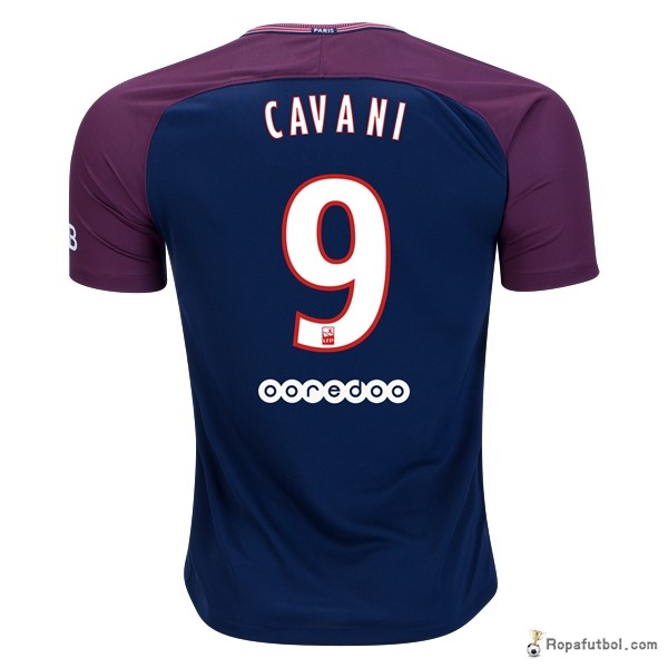 Camiseta Paris Saint Germain Replica Primera Ropa Azul Cavani 2017/18